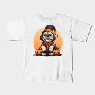 Halloween Shih Tzu Dog #4 Kids T-Shirt